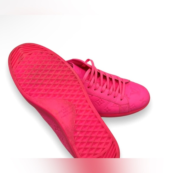 RARE preloved Louis Vuitton's Luxembourg PINK MONOGRAM sneakers 8.5 US men’s - Picture 9 of 10